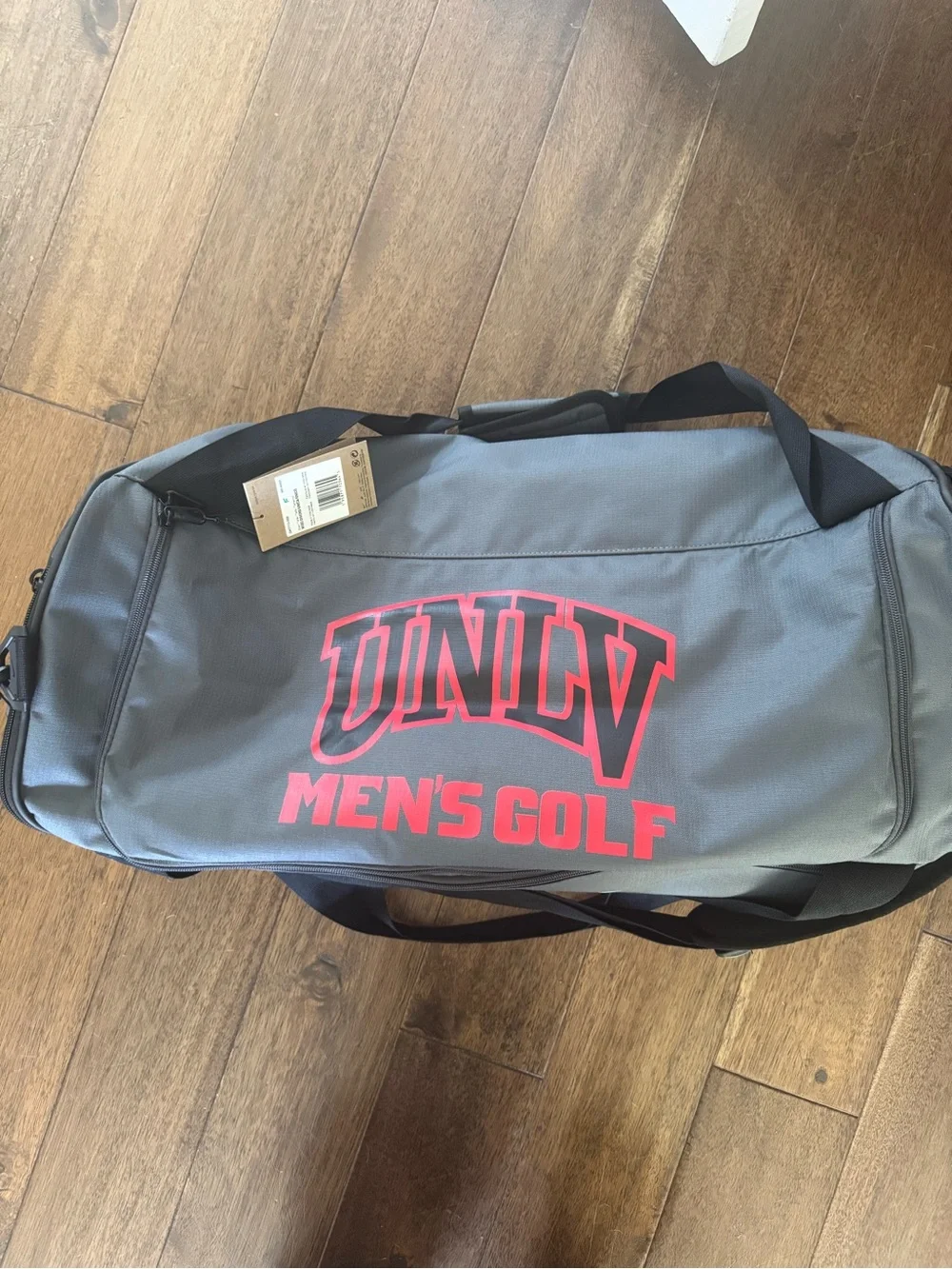 Nike Gray Duffel Bag with Pink UNLV Men's Golf Logo
